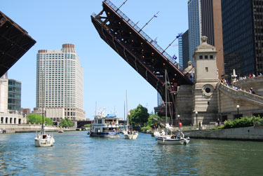 Chicago's Architektur und Zugbrücken