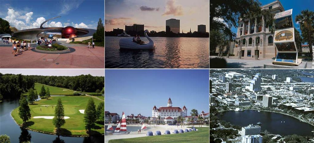 Orlando, Florida: Epcot, Sunset, History Center, Golf, Disney Resort, Orlando Aerial (photos: Orlando CVB)